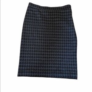 Grey&Black Gingham Knee Length Elastic Waist Skirt